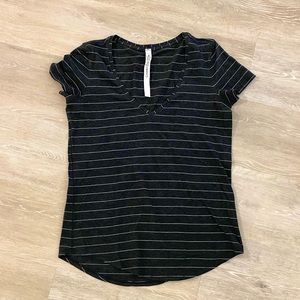 Lulu Lemon striped v-neck top
